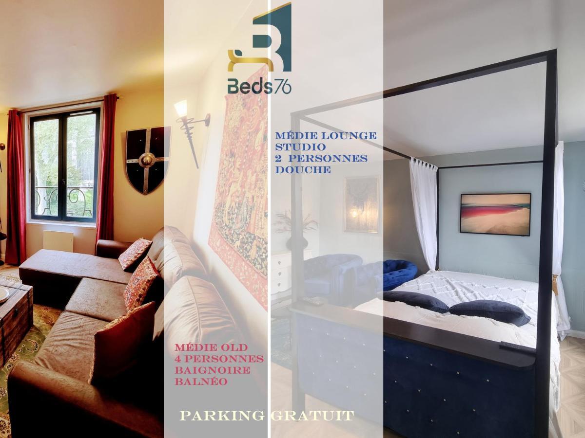 2 Appt Medielounge Ou Medieold, Parking Vue Magnifique Par Beds76 ルーアン エクステリア 写真